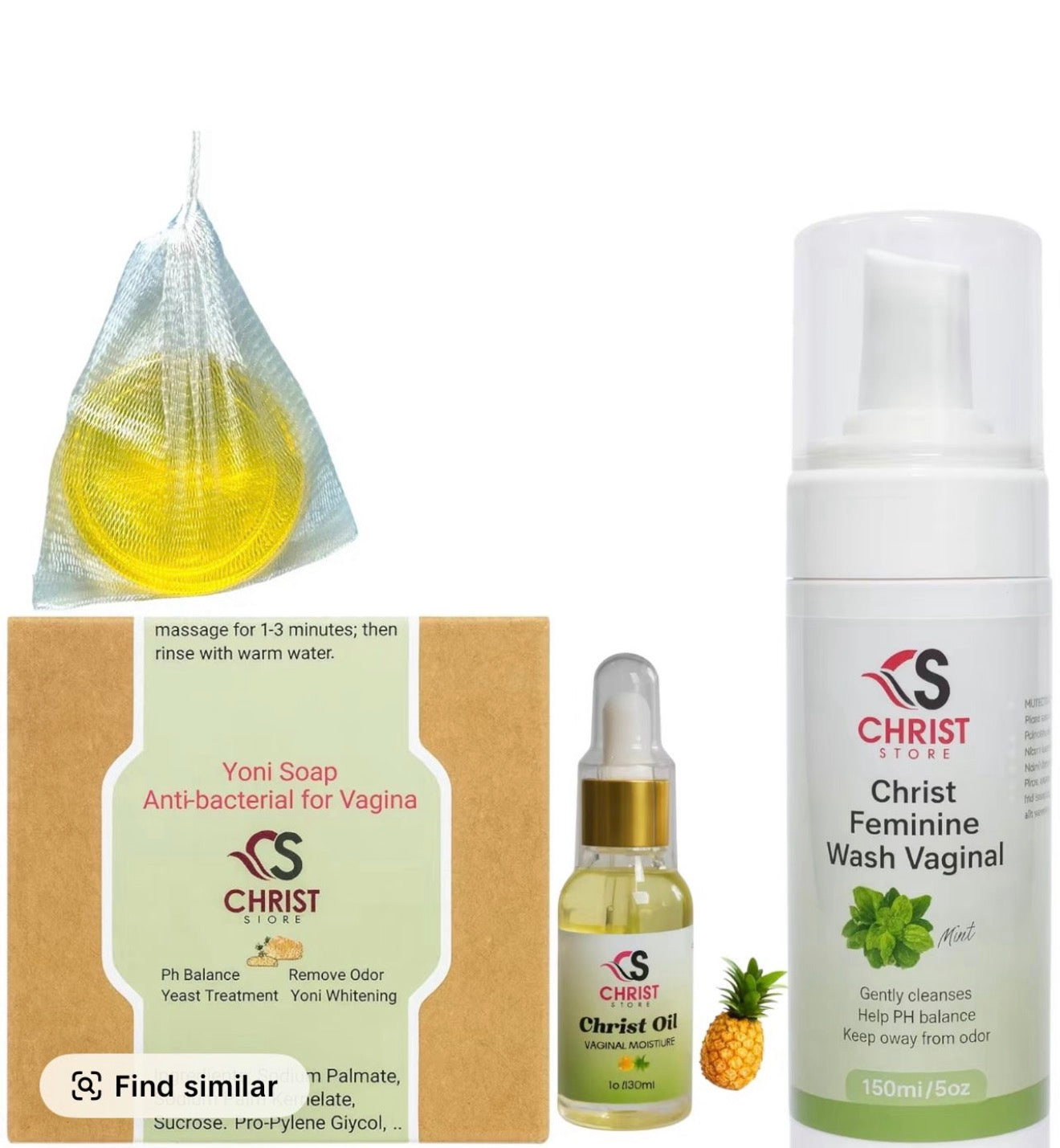 Kit feminne wash -oil& yoni  Soap controls bacterie&infection 100 Naturel
