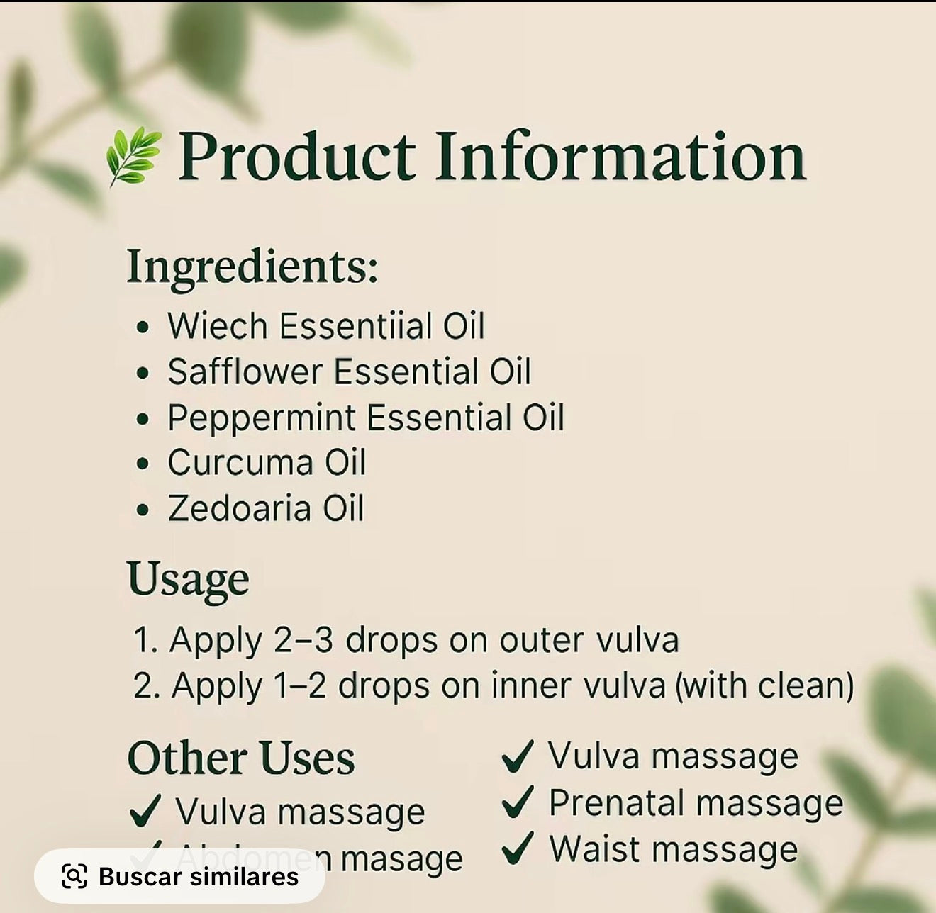 Yoni Oil Feminine Oil Organic Moisturizer - Natural
Feminine Care for All Skin Types
